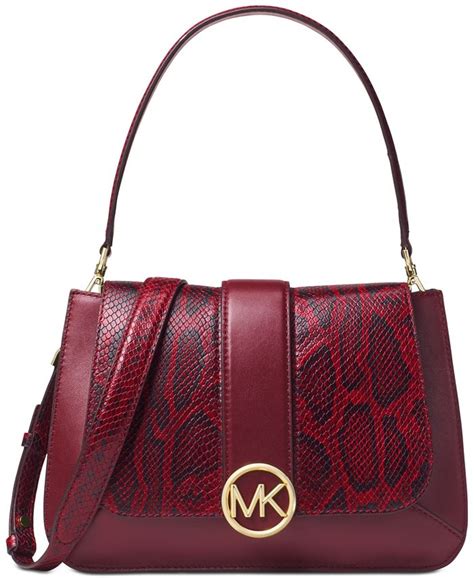 michael michael kors lillie python top handle flap satchel|Michael Kors Lillie Python Embossed Leather Top.